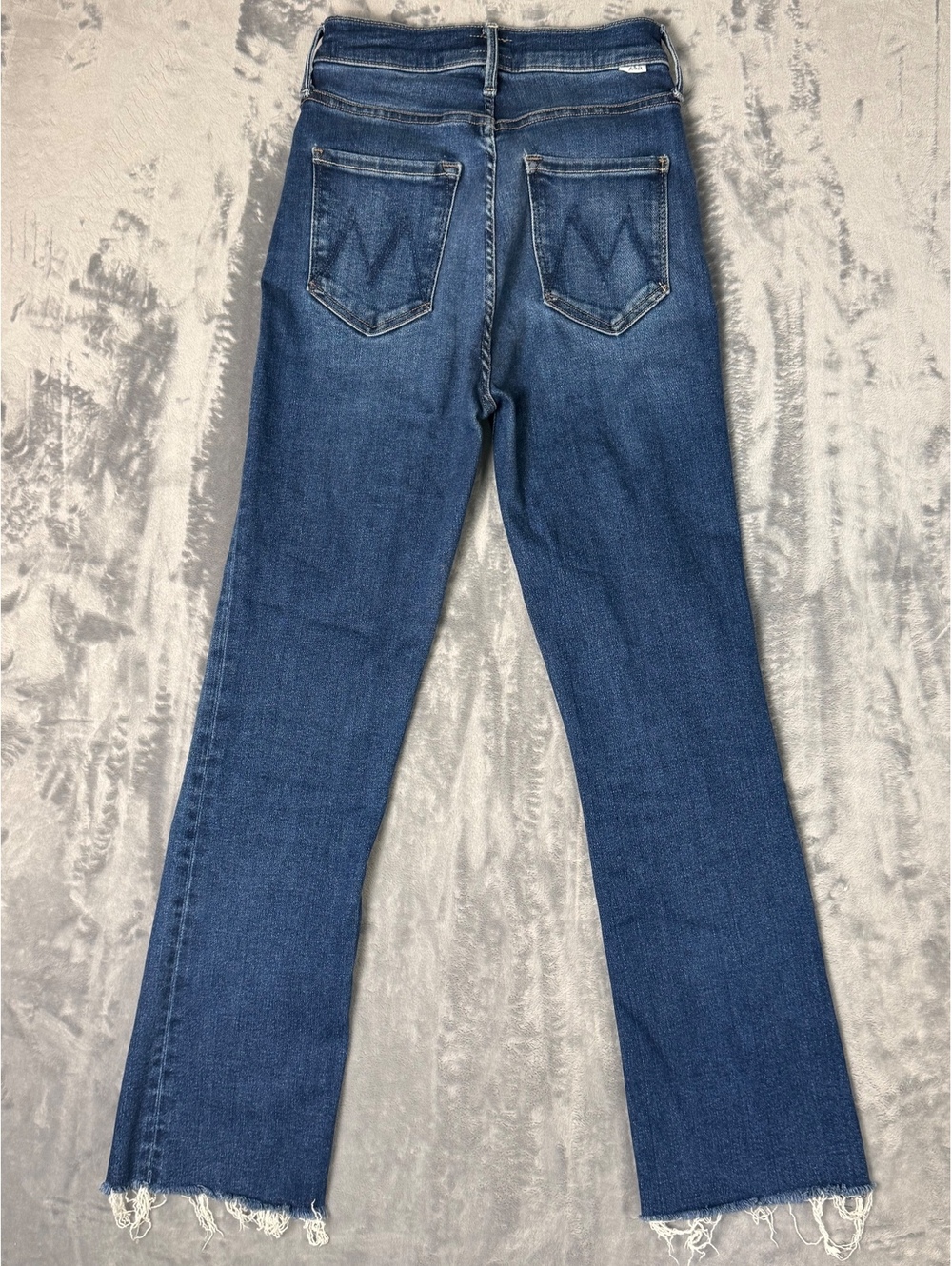 MOTHER Women’s Size 24 High Rise Straight Jeans Blue Button Fly Raw Hem